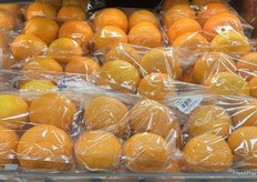 Sleeves of Fertile oranges, a variety known for its high Brix level, from China.
