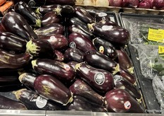 Purple eggplant and value-bagged zucchini, both out of Mexico.
