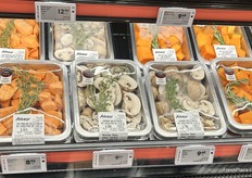 These griller roaster packs feature yams, mushrooms and cubed butternut squash.