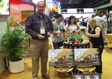 Andrew Gartrell with his Fresh Cherry juice. This is a great product since you dont forget this taste/