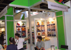 the stand of Shnzhen Maoxiong Co Ltd. Offering the whole range of fruits.