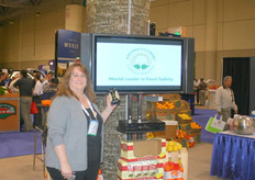 Sandra A. Dergazarian of Paramount Farms presenting the pistachios