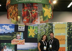 Helen Aquino and Amin Stryker of Village Farms promoting their barefoot plan