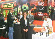 Maryse Lopez of Primafel in the stand of Dulze. The company distributes mainly Spanish and Moroccon produce.