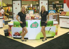 Twins of B.C. Tree Fruits Limited promote the Ambrosia apples.