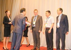 Mr.Ha with three outstanding partners in promoting Korean products