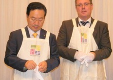 "Mr. Ha and Mr. Rainer to prepare "Bibimpap"