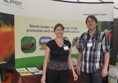 At the Koppert UK stand: Karen Girard and Jasper Hubert.