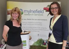 Nikki Jennings and Dorota Jarret at the Mylnefield Research stand.