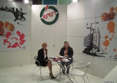 Aysel Oguz, on the right, from Eren, an export company from Turkey.