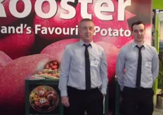 Robert Devlin and Pauric Young promote Meade Potato Co on the Irish stand.