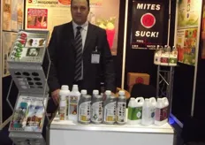 Crop Aid were present with a range of biological and ecological products for horticulture, Aydin Tanseli was at the stand.