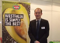 Adam Hill from from Greencell at the Westfalia stand.