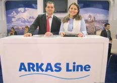 Izzet Saribiyik from the Sales dept. with Olga Scherbina of Sales and Marketing for Arkas Line