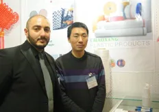 Mark of Chaoyang Plastics with a client, Giuseppe Allegro-- supply chain manager of Novapacktex, Italy