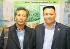 Liqiang Zheng (right), sales manager with a client