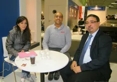 Shereen Serry (export specialist) and Omar El Naggar (commercial & business development director) of PICO with one of their clients