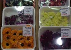 Aviv sells the edible flowers in boxes with 10 different varieties of edible flowers.