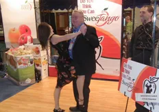 You can even learn to dance the SweeTango at the show. The gentlemen is learning while the instructor laughs at the right side.