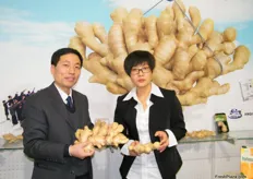 Yan Shichang with Dong Rucai of Anqiu Sanhui Foods- China, known for their organic ginger from China .. the company is GlobalGap certified