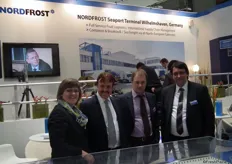Britte Heine (daughter), Marketing and Communications, Horst Bartels, founder, owner and CEO (father), Dr Falk Bartels (son) Chief of IT Department, board member and Turstan Reichert, head of fruit logistics at family company Nordfrost. Nordfrost were presenting a new fruit sea terminal at Fruit Logistica.