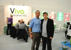 Eldad Ozery and Samuel Arad from Viva Agirculture, an Israeli company who grow various fresh produce.