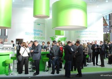 A crowded stand of Bayer Crop Science.