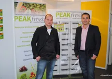 Jan van der Mey and Scott Morton from Peakfresh, specialised in packaging to keep the produce fresher