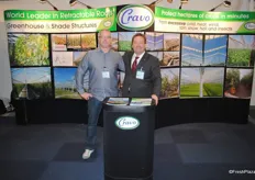 Robert Rouhof and Benjamin Martin from Cravo, who provides retractable roofs for greenhouses.