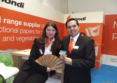 Svetlona Barsaeva and Alexander Biehler at the Mondi stand.