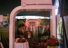Carlos Rivera of Agrosemillas, S.A. They were promoting their wide range of seeds for the agricultural industry.