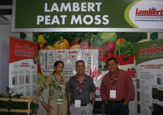 Anamaria Chabalia, Jorge Aguilar and associate of Lambert Peat Moss. They're a provider of peat moss and other growing substrates.
