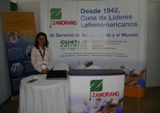 Fernanda Soto of Universidad de Zamorano. She was spreading awareness about the university's agricultural programs.