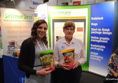 Margaret Tomaszewska and Beverly Ferguson from Chantler packaging promoting new packaging and primepro the ethylene abosorbing packaging.
