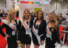 These girls were sampling Mexican food at the booth