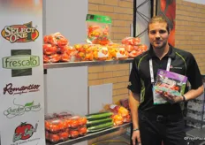 Mitchell Amicone from Amco promoting their greenhouse vegetables.