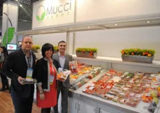Steve Zaccardi, Emily Murracas and Joe Spano from Mucci Farms promoting the new packaging and brown tomato.