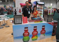 Chris Cockle from Pom Wonderful with the award, they won for the tropical line of POM Wonderful juice