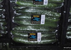 Long English cucumbers packed by three