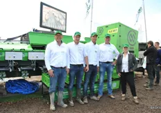8.	Part of the Miedema agricultural equipment factory team. This four lined Smart Grader with new high capacity (trilgoot?) can sort up to 8 tonnes of potatoes per hour.