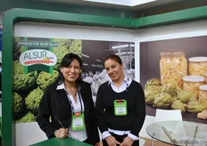 Karla M. Suyo Valdivia and Silvia Herrrera Castill of Alsur Perú. They produce and export canned and frozen artichoke.