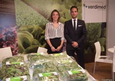 Carlos F. Gutiérrez with her partner at the stand of Verdimed, largest Spanish producer and exporter of spinach.