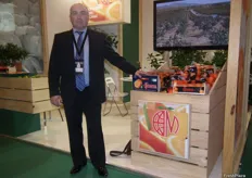 Federico Tarazona, promoting citrus at the stand of Exportadora d'Agris D'alcanar.
