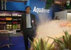 José Rubira, Commercial Director of Aqualife, promoting its moisturising technology. He explains that this edition was a lot better in terms of number of visitors than 2012.