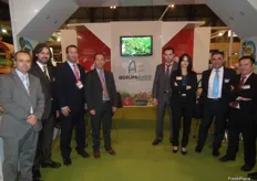 Staff at the stand of AgrupaEjido. This company from Almeria decided to use Fruit Attraction for the presentation of its first application for mobile devices. It is an app with updated information about the firm: its centres, product catalogue, latest news,... But its main use will be providing real time information about daily prices at all its centres.