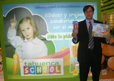 Bernardo Tabuenca, of Tabuenca, launching a new product: Tabunca School, a carrot pack especially designed for children.