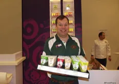 Paul Milner from Gourmet Garden joined the Nature's Pride stand to promote the new range of herbs and spices in tubes. The company has been active in the UK and Australia for more than 10 years and is now venturing into Europe.