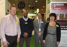 Robert Burns and Ajay Jino from the Potato Council with Stuart Booker, CHA and Sophie Lock, Potato Council at the UK reception.