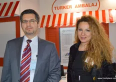 "Turker Ahtikalmaz with Guler Becer of Turker Ambalaj, leading manufacturer and exporter company of "cardboard edge protectors" in Turkey"