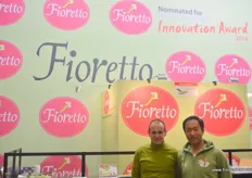 Ike Tokita(R), President of Tokita-Japan with Dr.Carlo Vittucci (L). Tokita was once again nominated in Fruit Logistica Innovation Award .. Fioretto as their innovative product